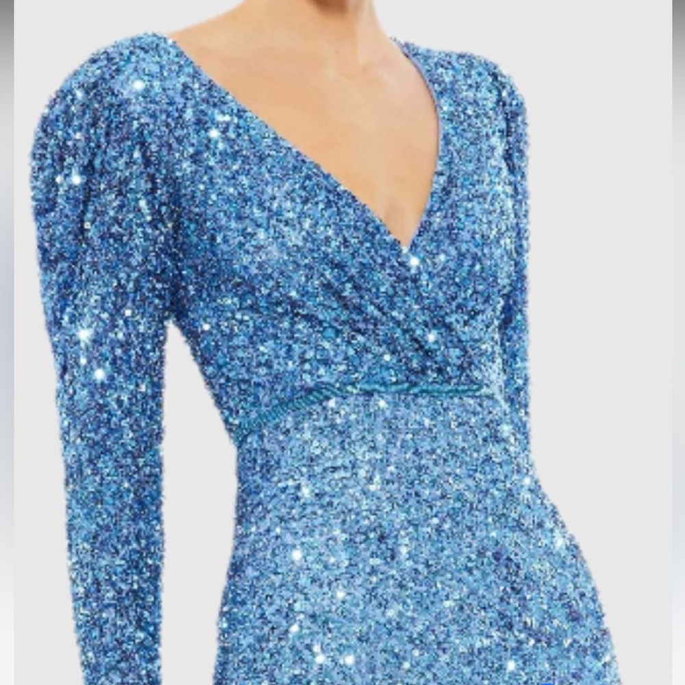 🦋MAC DUGGAL Blue Sequin Gown 5510 - Picture 3 of 7